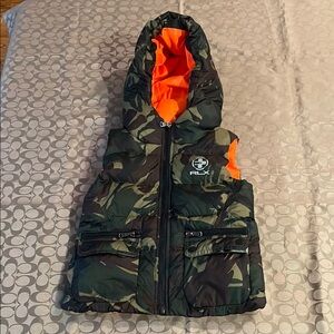 RLX Camouflage Puffer Vest with Orange Lining